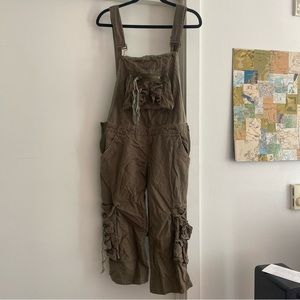 Da-nang Da nang Olive Green Military Overall Capri Pants Size Xs